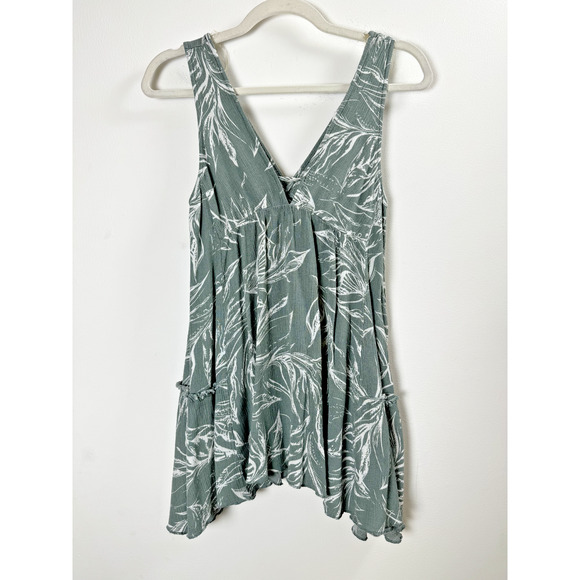 The Giving Dresses & Skirts - The Giving Tropical Palm Sage Beachy Bohemian Forest Grunge Babydoll Dress S